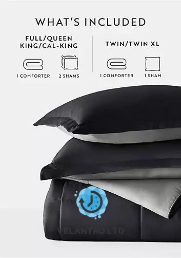 Reversible Ultra Soft Microfiber All Season Down-Alternative Comforter Set